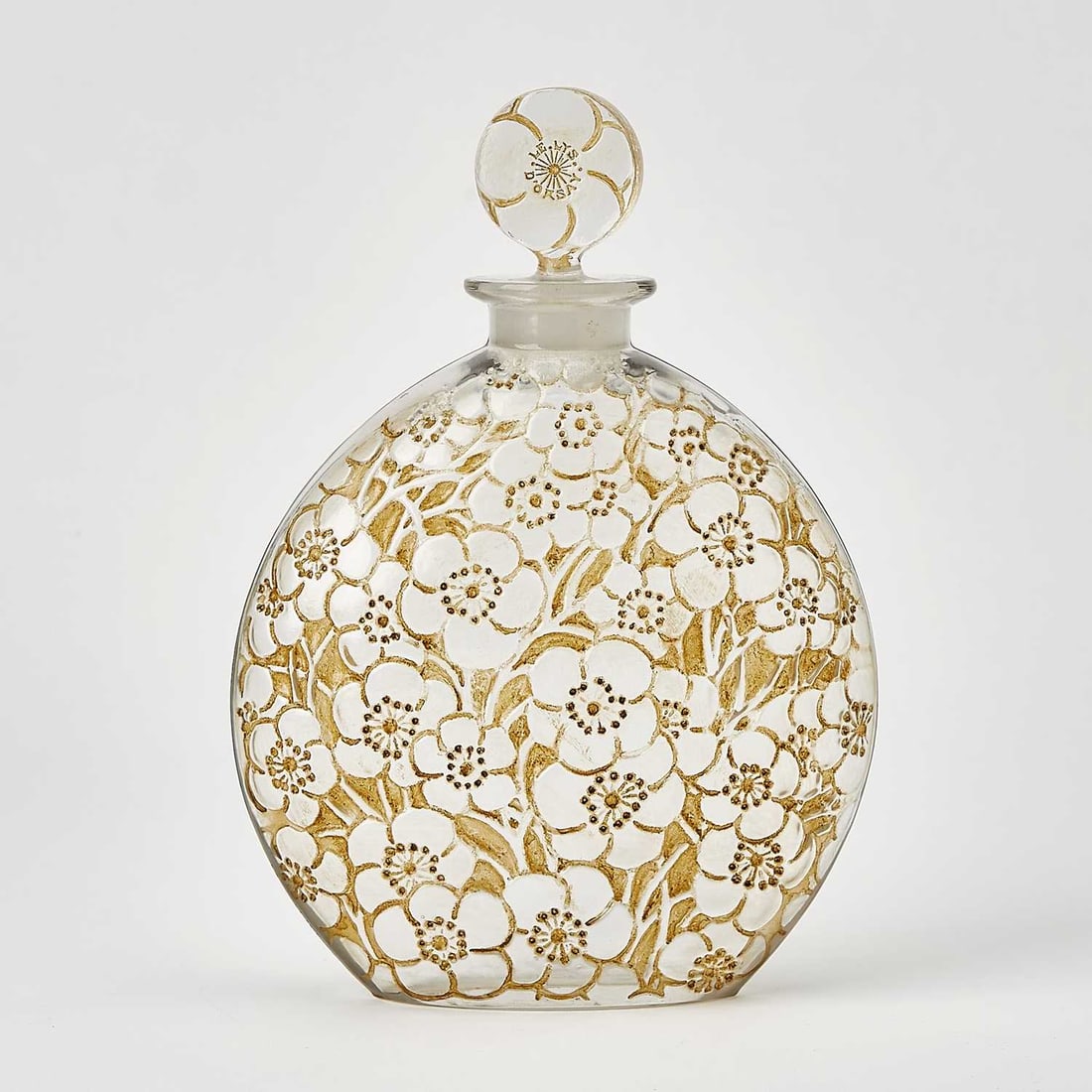 R. Lalique Molded Glass "Le Lys" for D'Orsay Perfume Bottle and Stopper (1 of 5)