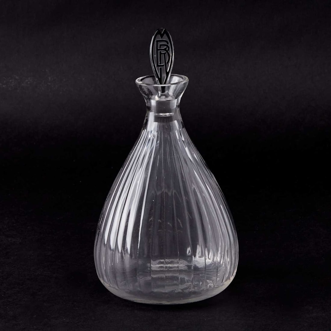 R. Lalique Molded Glass Decanter With Rare Enameled Stopper (1 of 3)