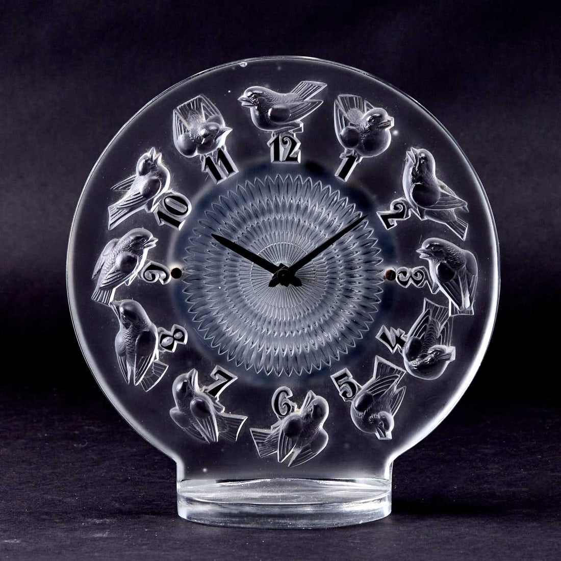 R. Lalique Molded Glass "Rossignols" Mantel Clock (1 of 3)
