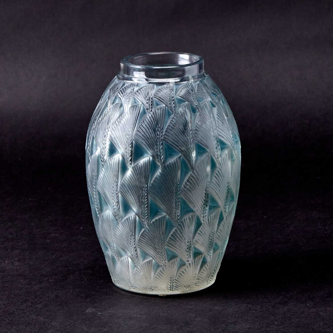 R. Lalique Molded Glass "Grignon" Vase (1 of 2)