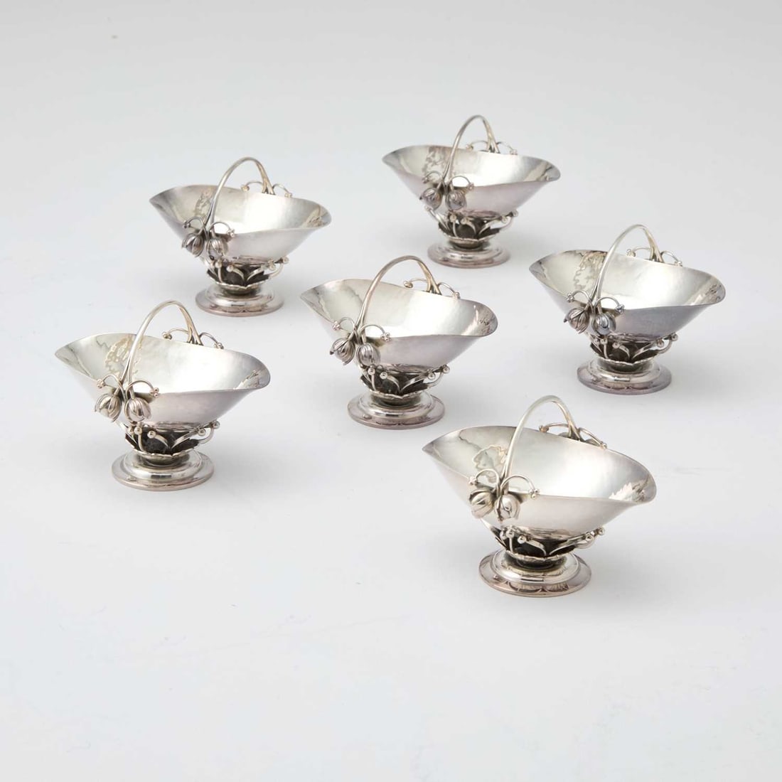 Set of Six Georg Jensen Sterling Silver BonBon Baskets (1 of 2)