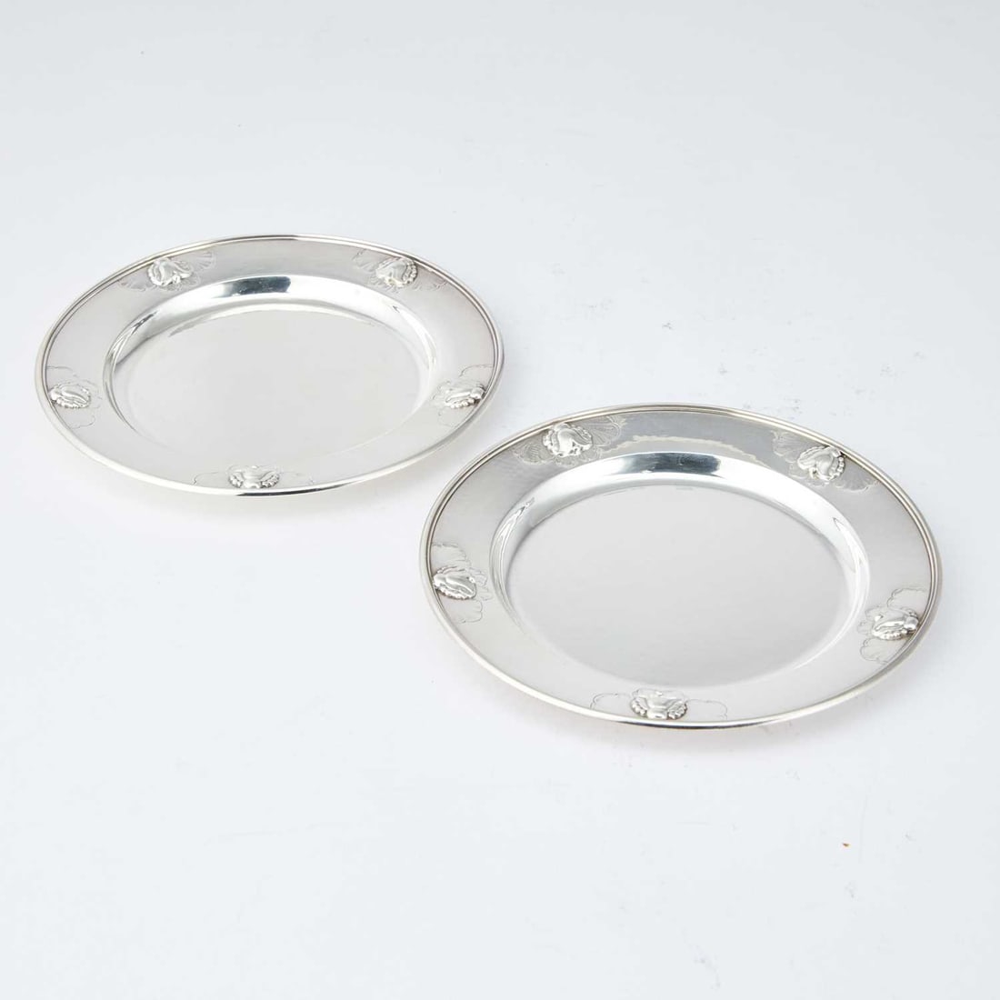 Pair of Georg Jensen Sterling Silver "Blossom" Pattern Wine Coasters (1 of 3)