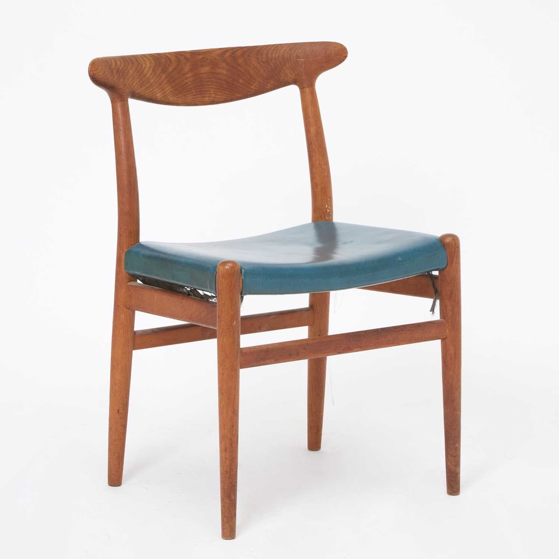 Hans Wegner for C.M. Madsens Fabriker Upholstered Oak "W2" Side Chair (1 of 6)