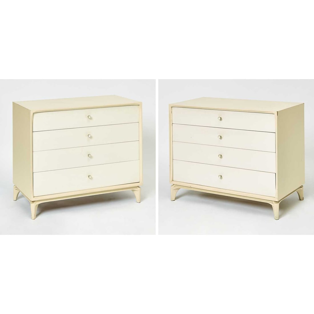 Pair of White Lacquered Chests of Drawers (1 of 6)