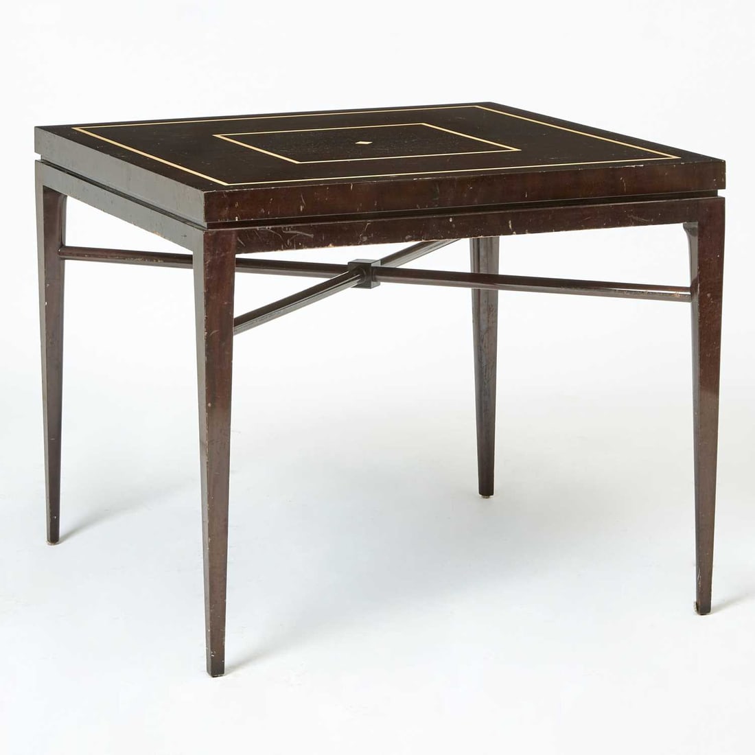 Tommi Parzinger Dark Lacquered Wood Games Table (1 of 5)