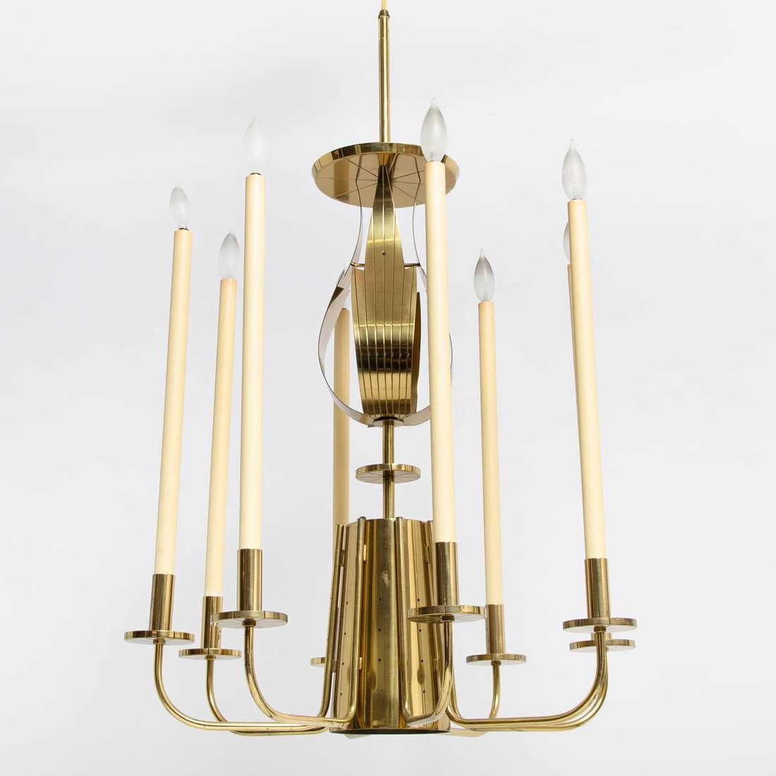 Tommi Parzinger Brass Eight-Arm Chandelier (1 of 4)
