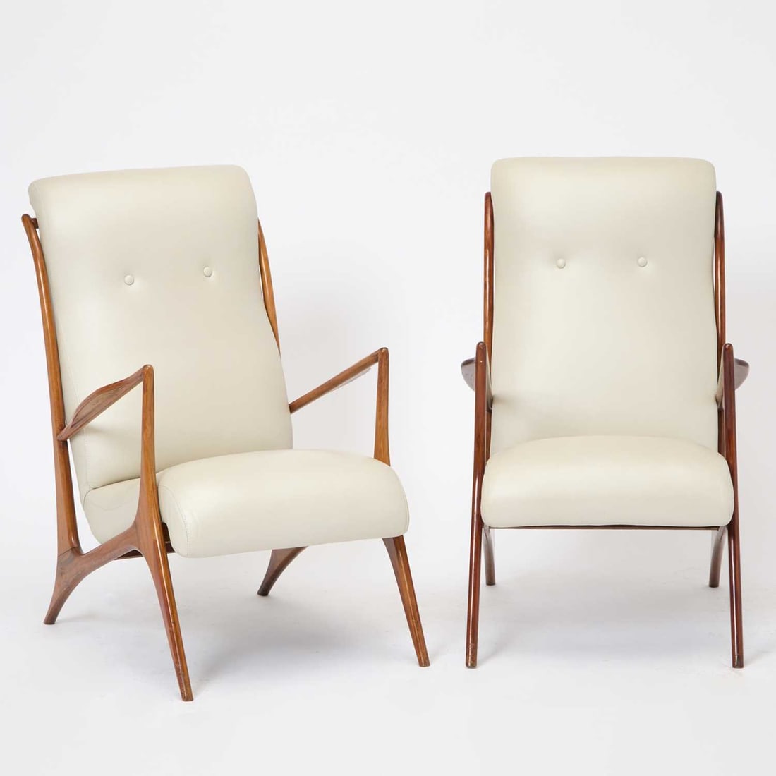 Pair of John Graz Upholstered Brazilian Hardwood Lounge Armchairs (1 of 4)