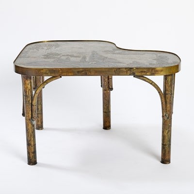 Philp and Kelvin LaVerne Patinated Bronze, Pewter and Enamel Side Table - 2