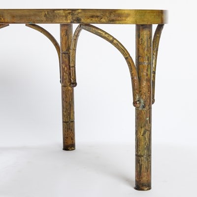 Philp and Kelvin LaVerne Patinated Bronze, Pewter and Enamel Side Table - 7