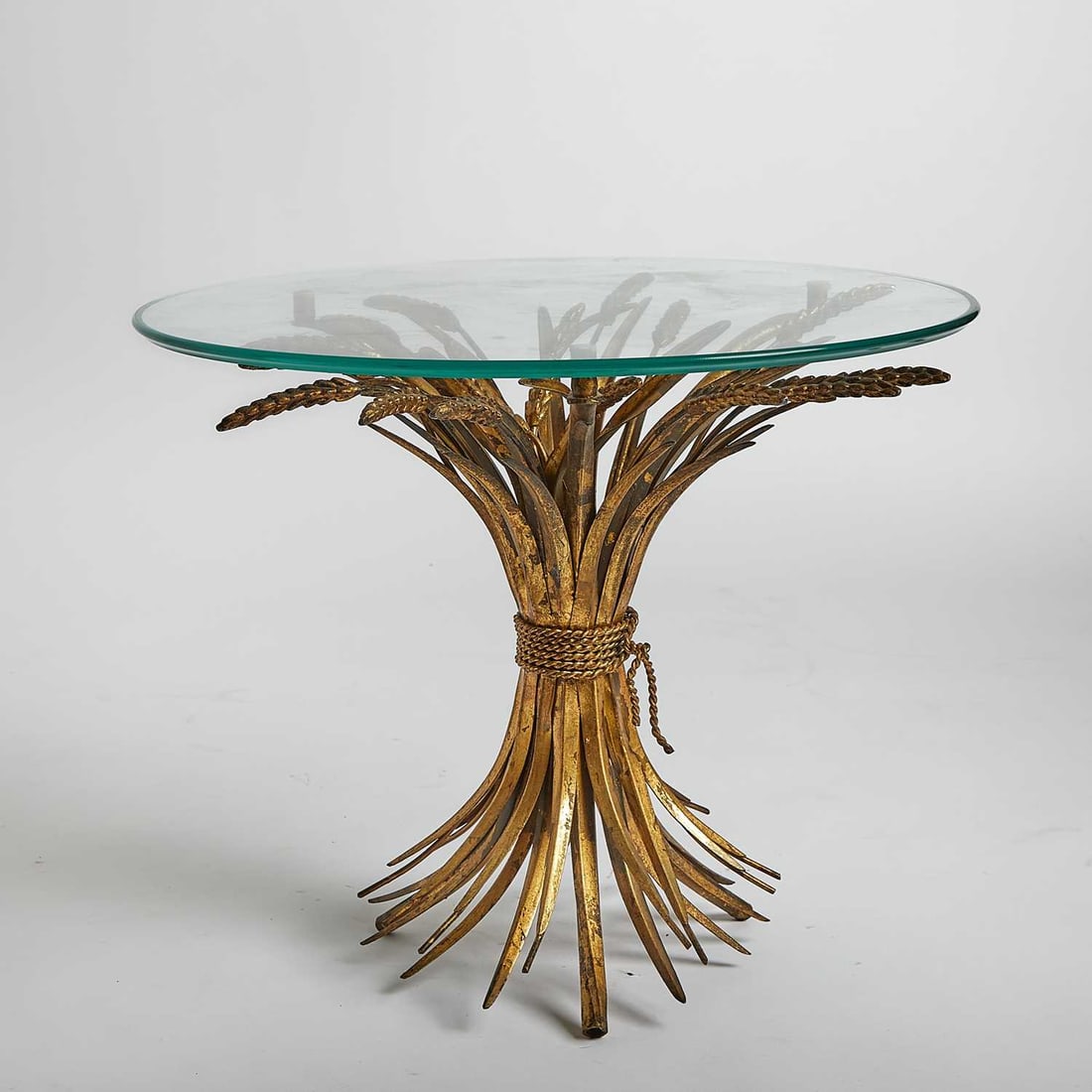 Gilt-Metal and Glass "Sheaf of Wheat" Occasional Table (1 of 5)