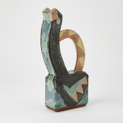 Sara Post Hand-Painted Redware Pitcher - 2