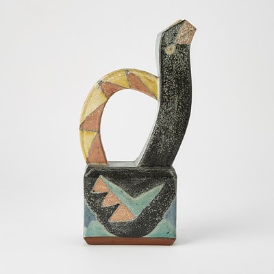 Sara Post Hand-Painted Redware Pitcher - 3