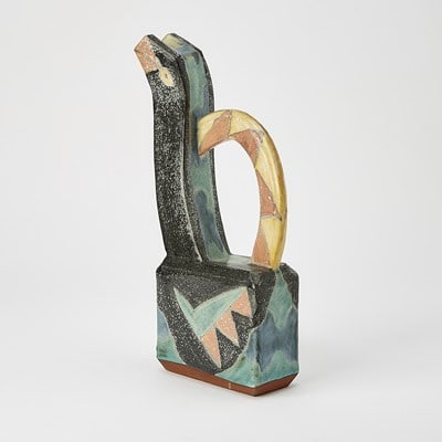 Sara Post Hand-Painted Redware Pitcher - 4