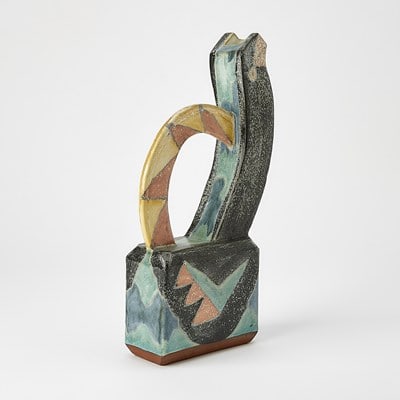 Sara Post Hand-Painted Redware Pitcher - 5