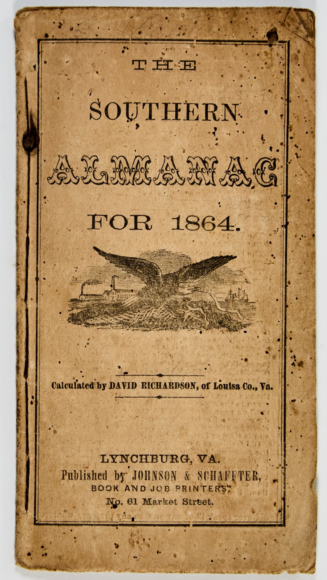 The Southern Almanac for 1864, printed in Lynchburg (1 of 3)