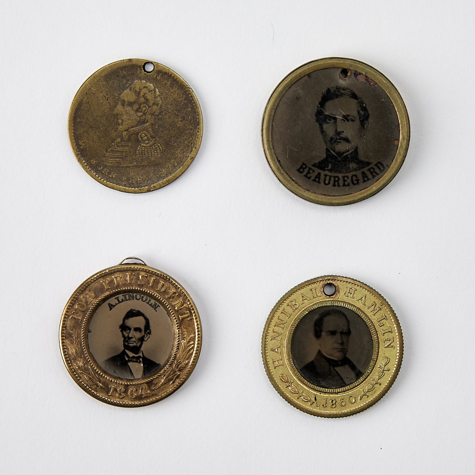 Lincoln presidential campaign ferrotypes and commemorative mourning buttons (1 of 5)