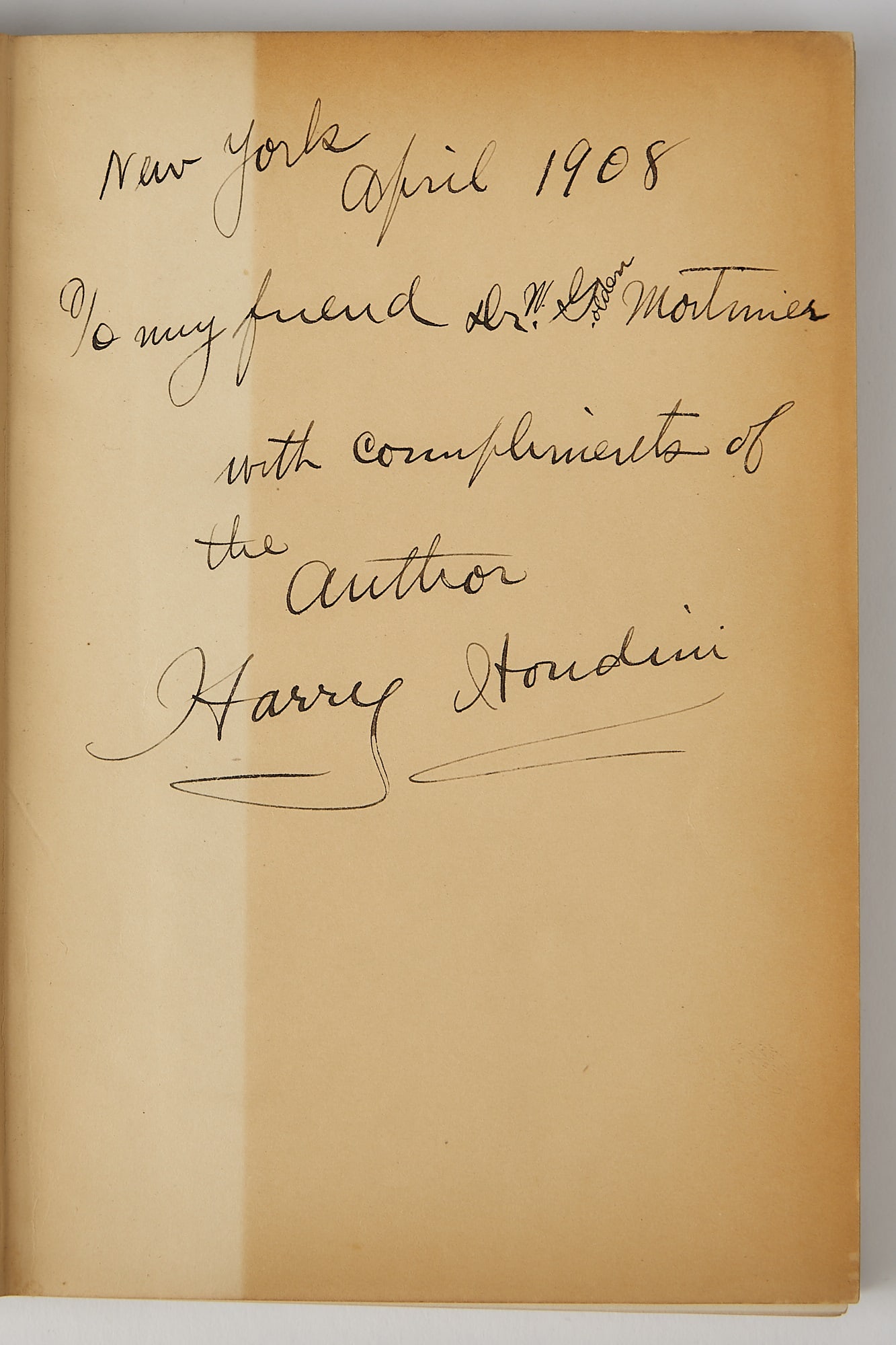 The Unmasking of Robert-Houdin, inscribed by Houdini to a fellow magician (1 of 4)