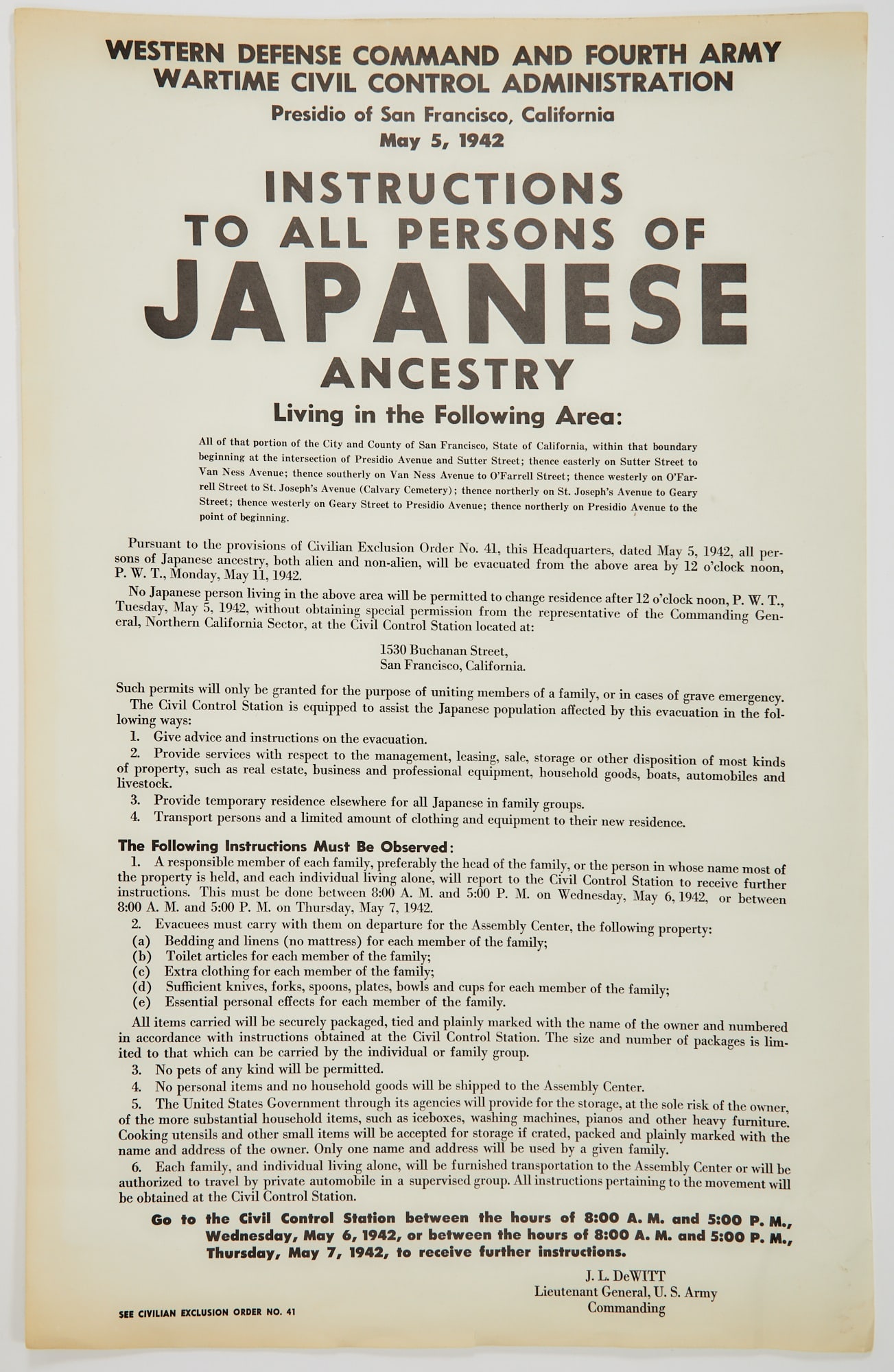 World War II Japanese Internment broadside poster (1 of 1)