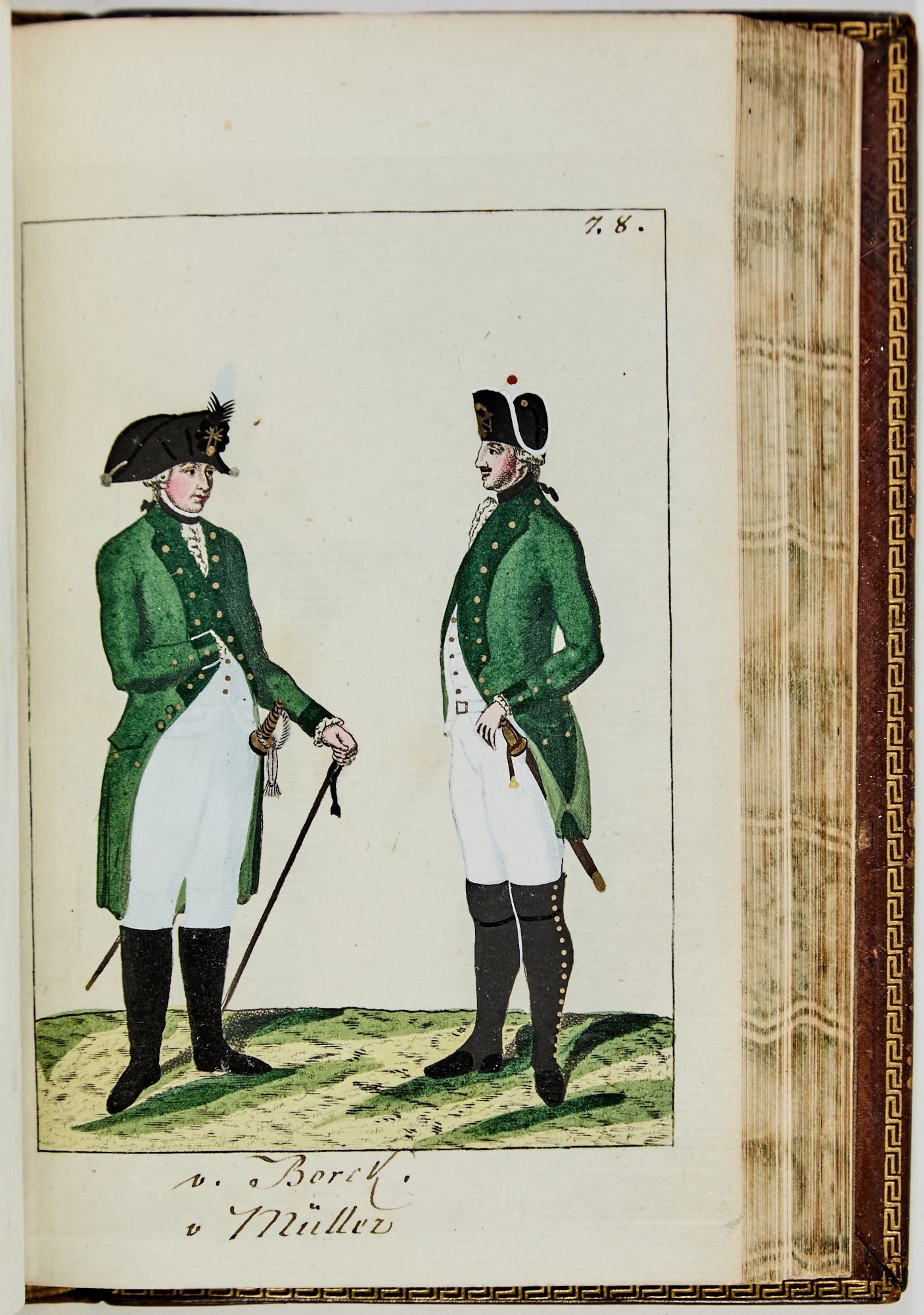 A rare work of Prussian Army uniforms under Frederick William II, with exquisite hand-colored (1 of 8)