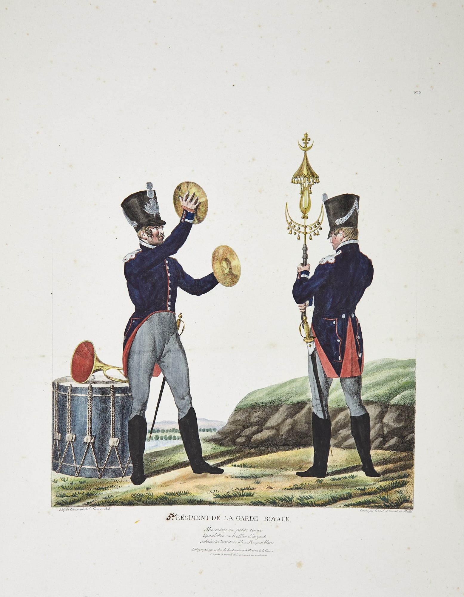 An uncommon suite of French military costume plates (1 of 3)