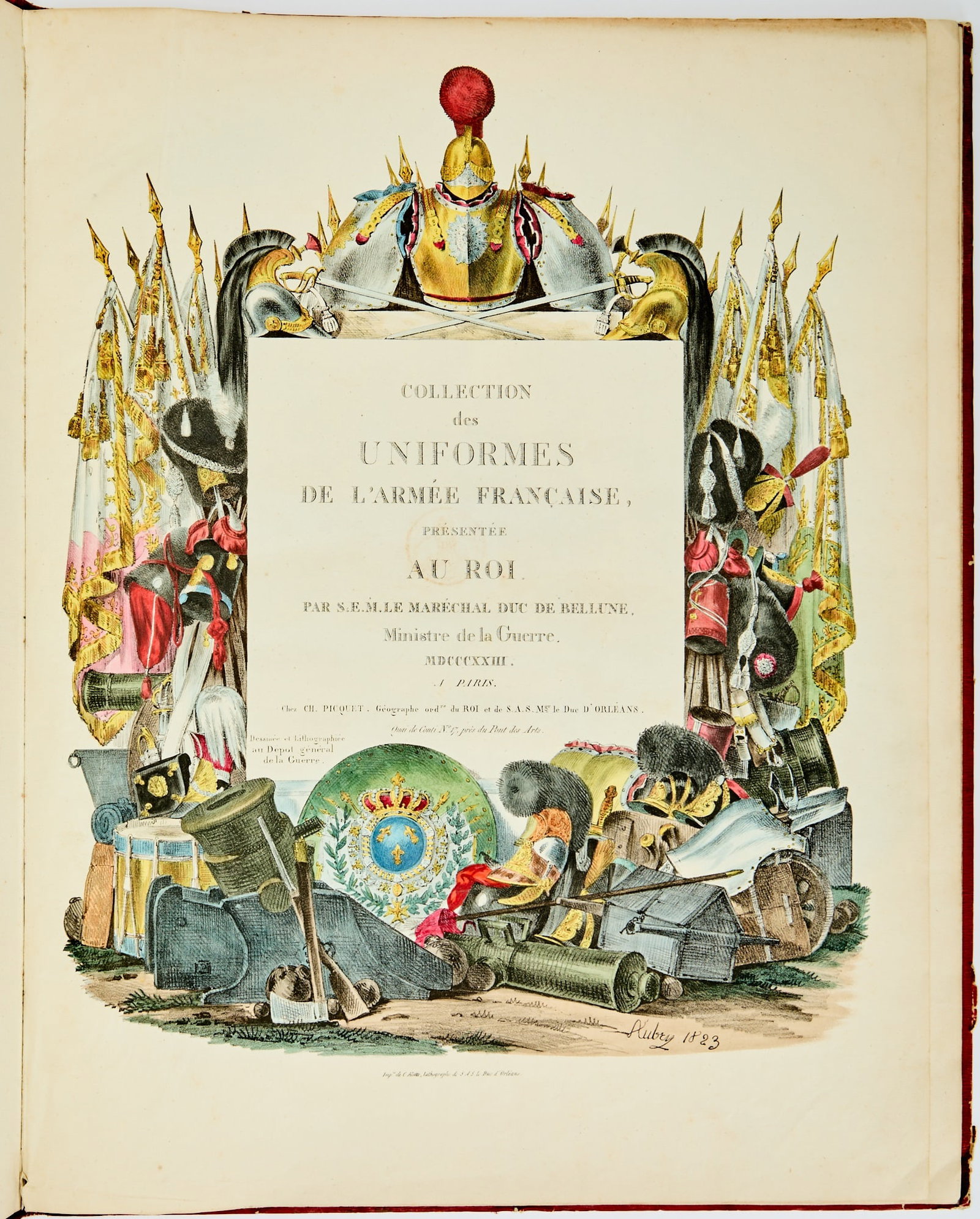 Collection of French Army Uniforms, with hand-colored plates: AUBRY, CHARLES Collection des uniformes de l'armée frança