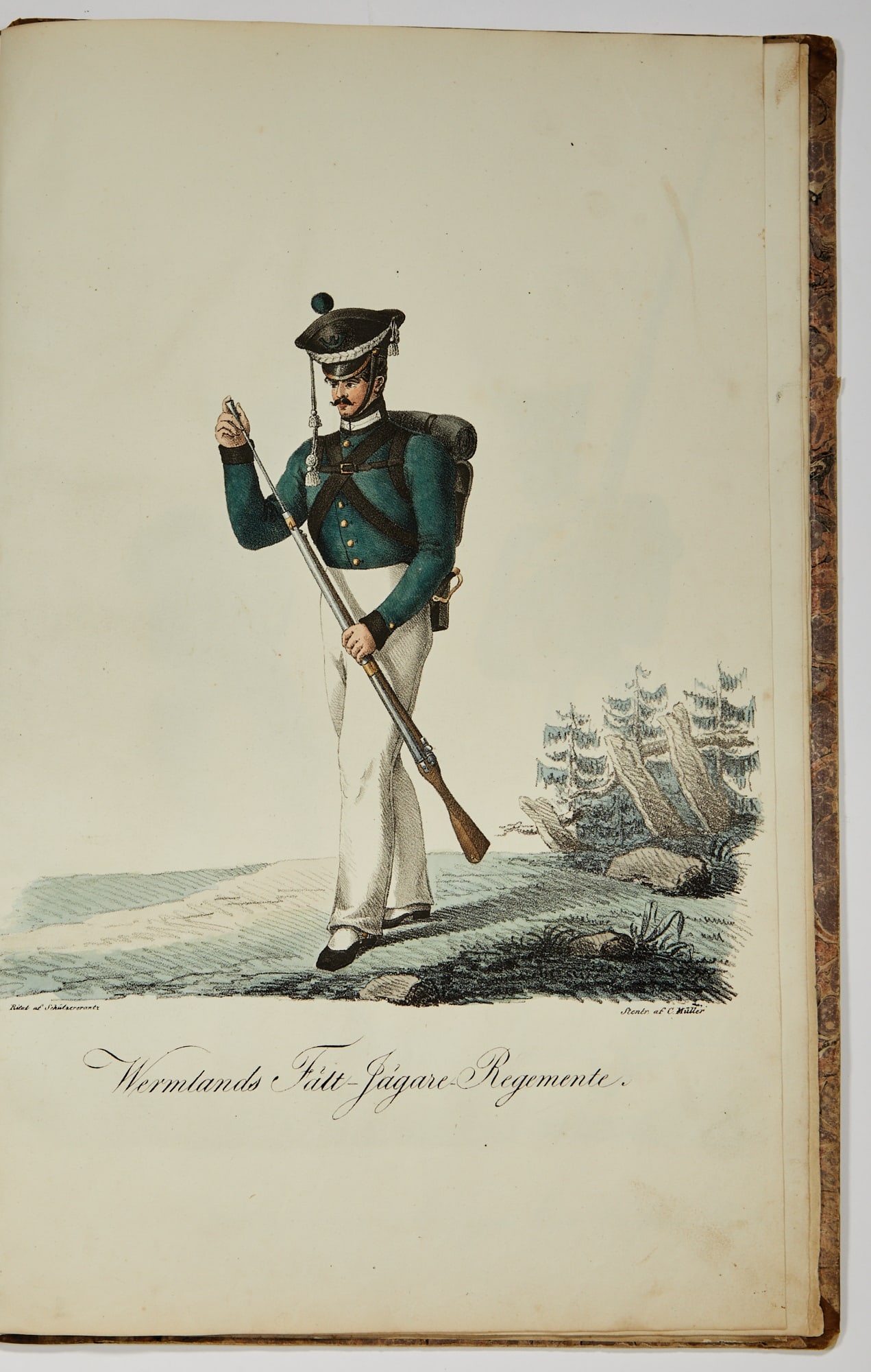 Color plates depicting the costumes of the Swedish Army (1 of 4)