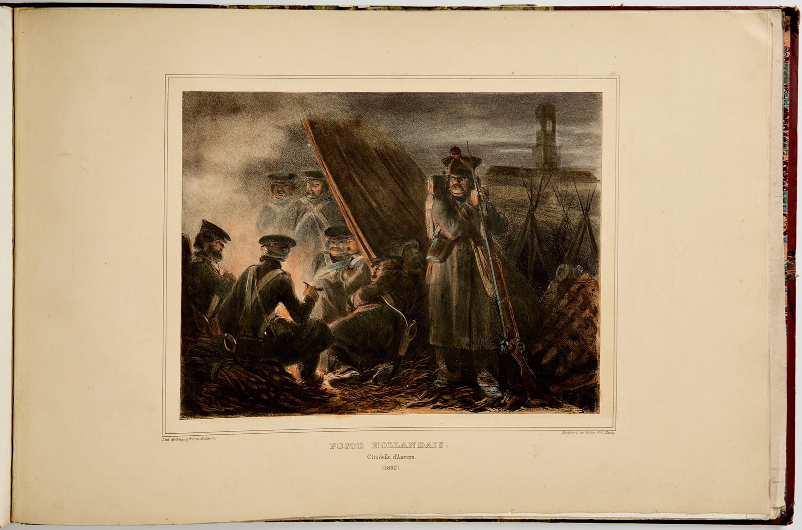Raffet's lithographs of the Siege of Antwerp, hand-colored by the artist (1 of 2)