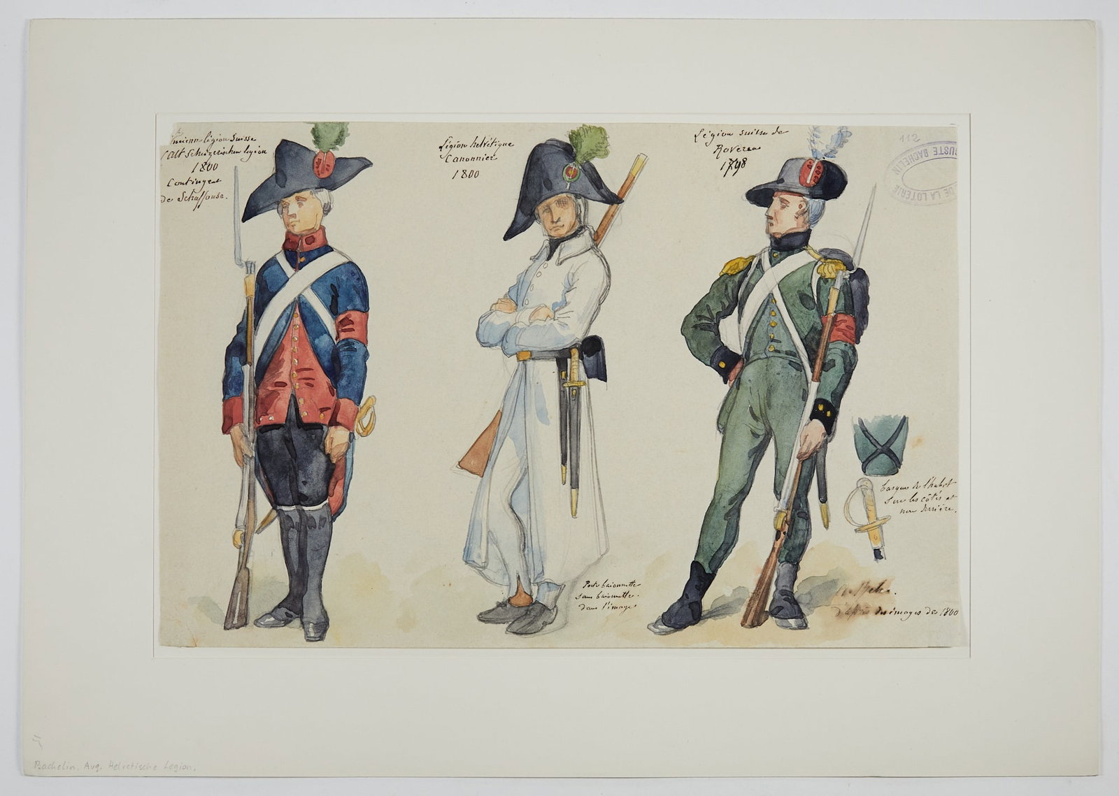 Original drawings of Swiss regimental costumes (1 of 8)