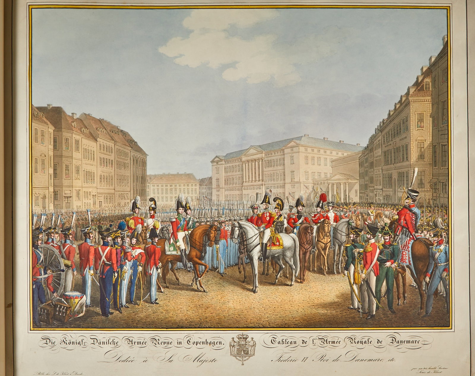 A scarce suite of plates depicting the armies of Europe: KLEIST, LUDWIG VON [Tableaux des armées de l’Europe. Dresden: Ludwig von Kleist, circa 1840–1845 (two plates dated 1840, 1841, paper watermarked 1828–1845). Contemporary purpl