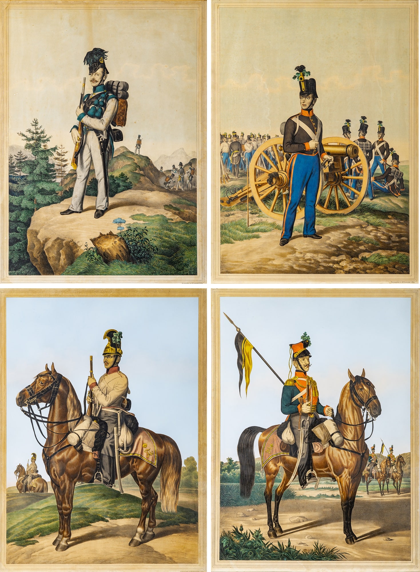 Four huge hand-colored lithographs by Matthias Trentsensky (1 of 5)