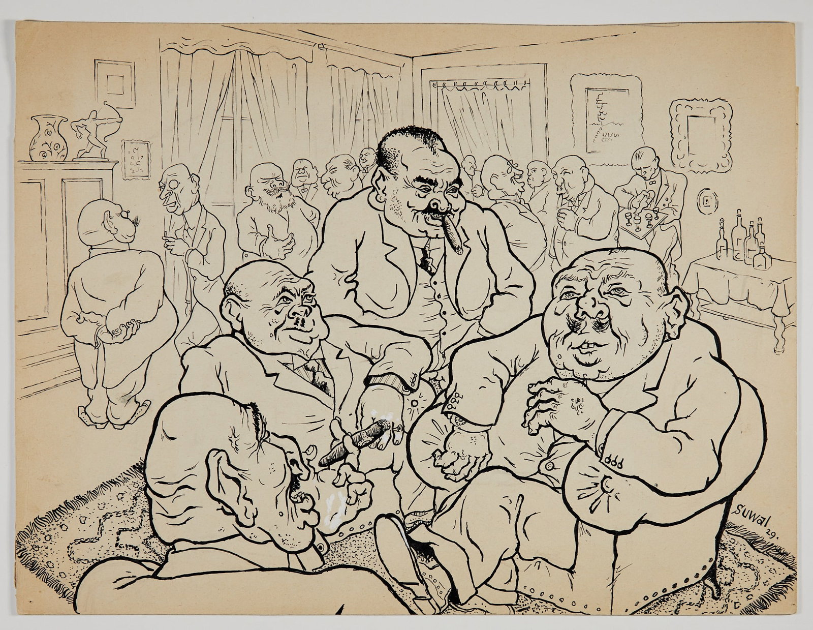 A large and quality group of 20th-century political cartoons (1 of 7)