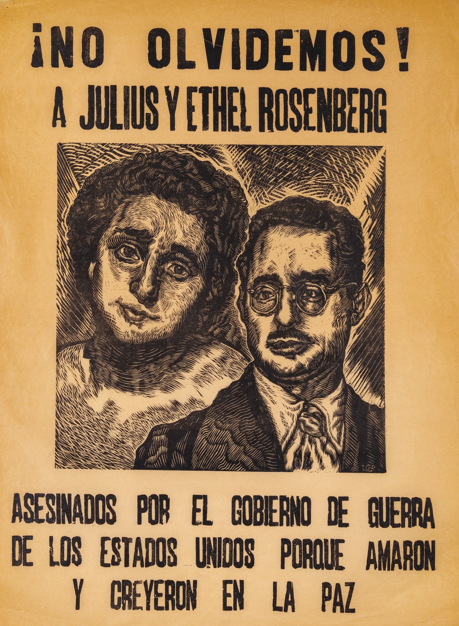 The Taller de Grafica Popular's poster in memory of Julius and Ethel Rosenberg (1 of 2)