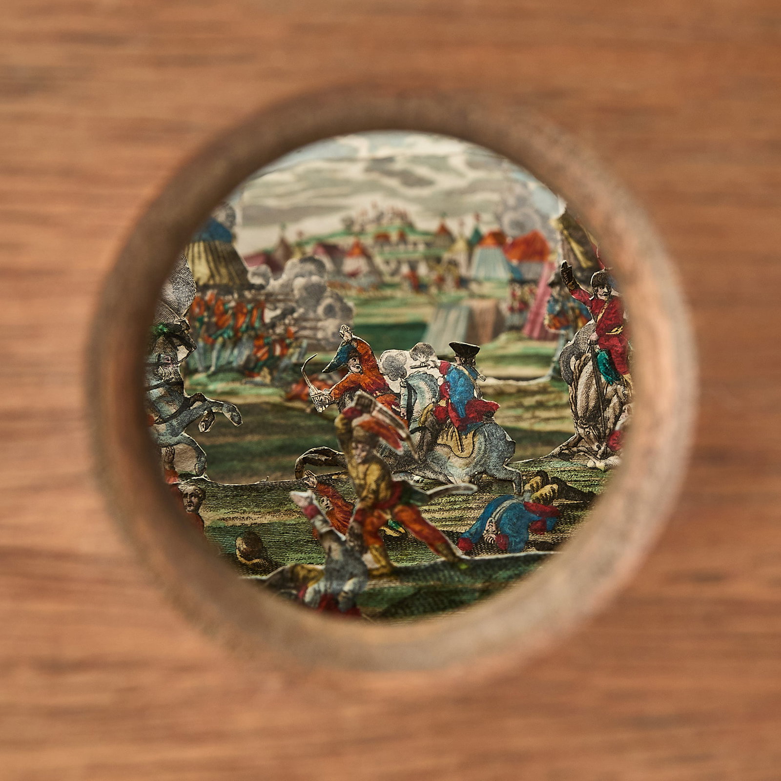 An Engelbrecht peepshow depicting a battle scene (1 of 4)