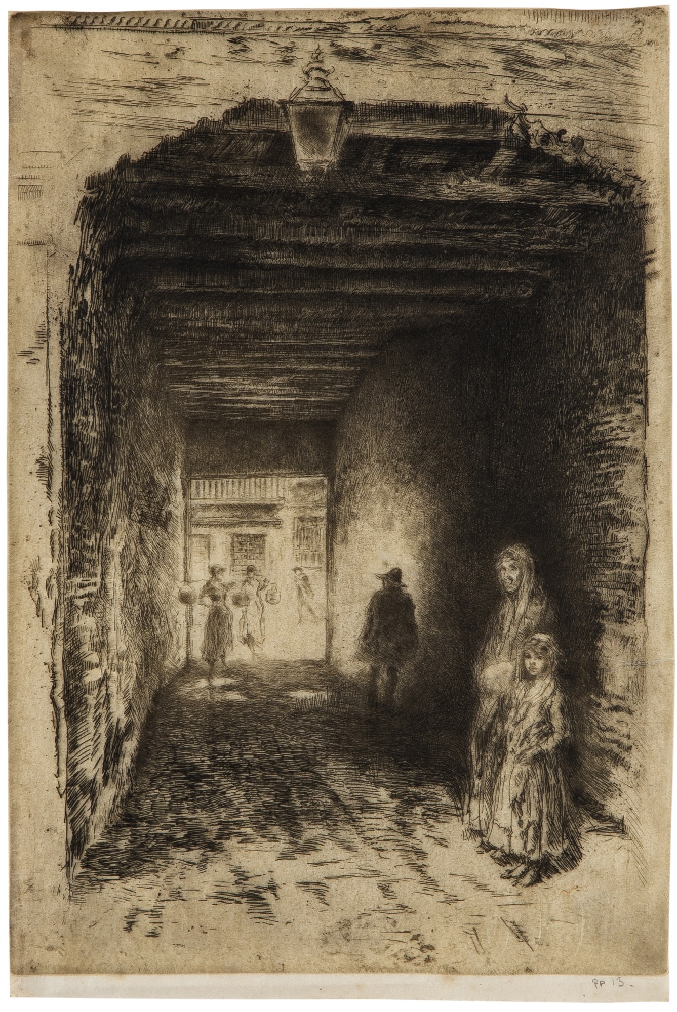 James Abbott McNeill Whistler (1834-1903): THE BEGGARS (KENNEDY 194; GLASGOW 190) Etching and drypoint, 1879-80, on Japan paper, inscribed PP 13 in pencil, Glasgow's seventeenth (final) state, from First Venice Set, published