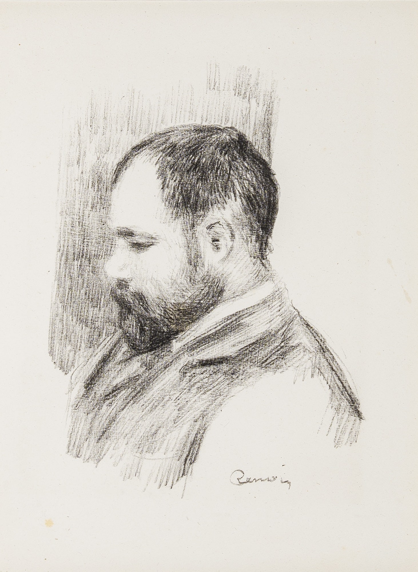 Pierre-Auguste Renoir (1841-1919): AMBROISE VOLLARD (DELTEIL, STELLA 37) Lithograph, 1904, on Arches paper, the edition of 1000, from Douze Lithographies Originales, printed by Auguste Clot, Paris, published by Vollard, Paris, with