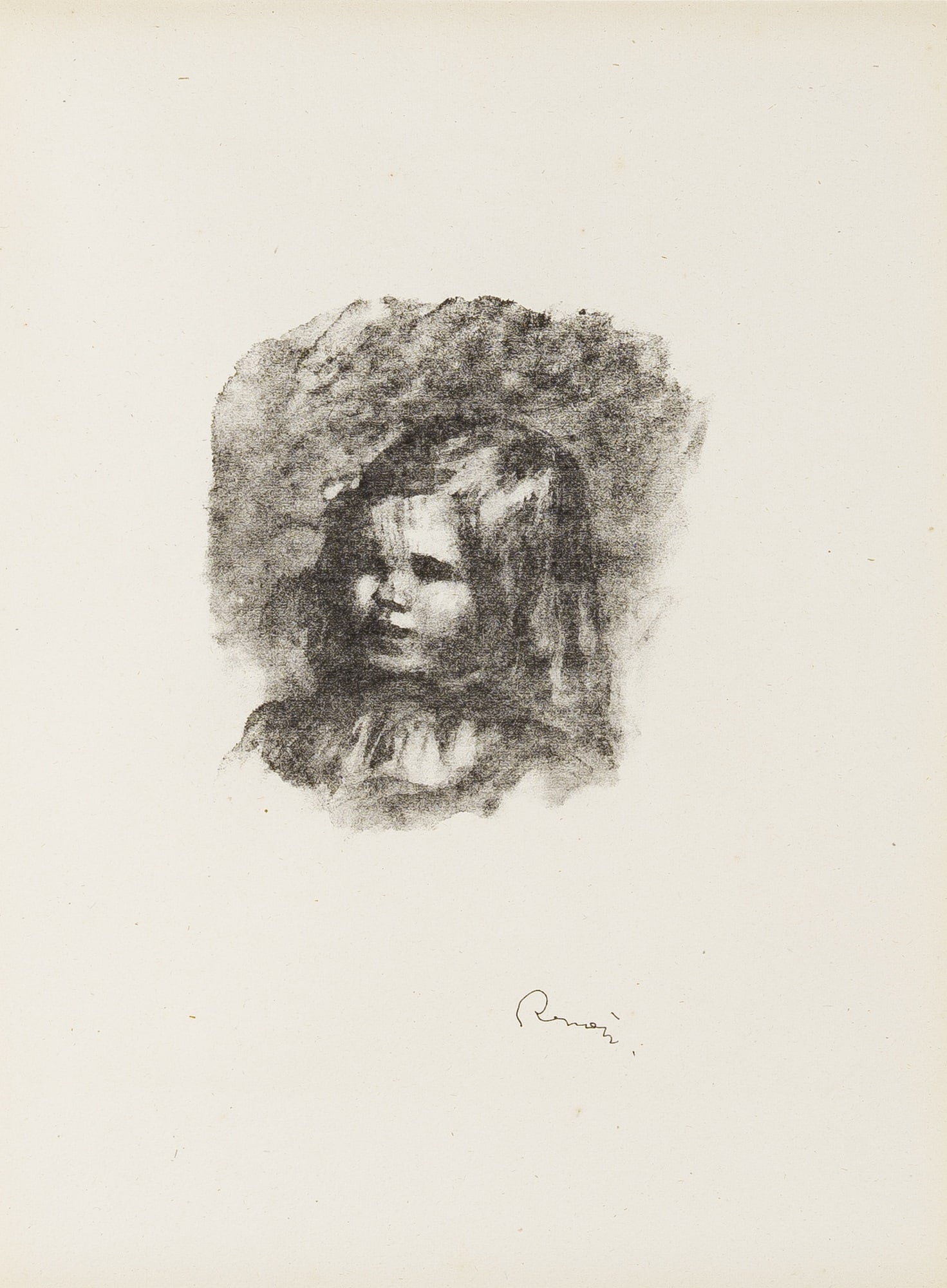 Pierre-Auguste Renoir (1841-1919): CLAUDE RENOIR, TOURNÉ À GAUCHE (DELTEIL; STELLA 40) Lithograph. 1904, on wove paper, the edition of 1000, from Douze Lithographies Originales, printed by Auguste Clot, Paris, published by