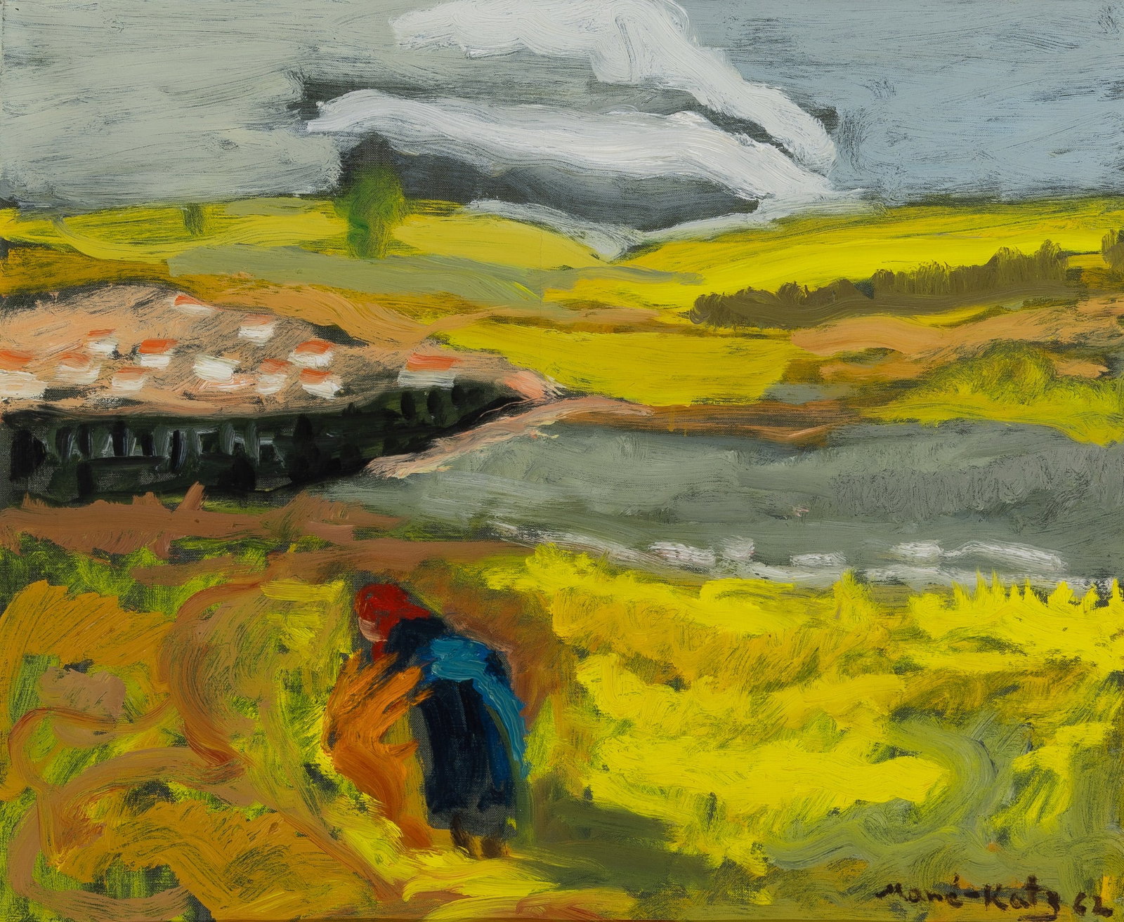 Mane Katz: Ukrainian/French 1894-1962 Paysage Israélien, 1962 Signed Mane Katz and dated 62 (lr) Oil on canvas 18 1/8 x 27 7/8 inches (46 x 70.8 cm) (Framed 27 3/4 xz 31 1/2 inches)