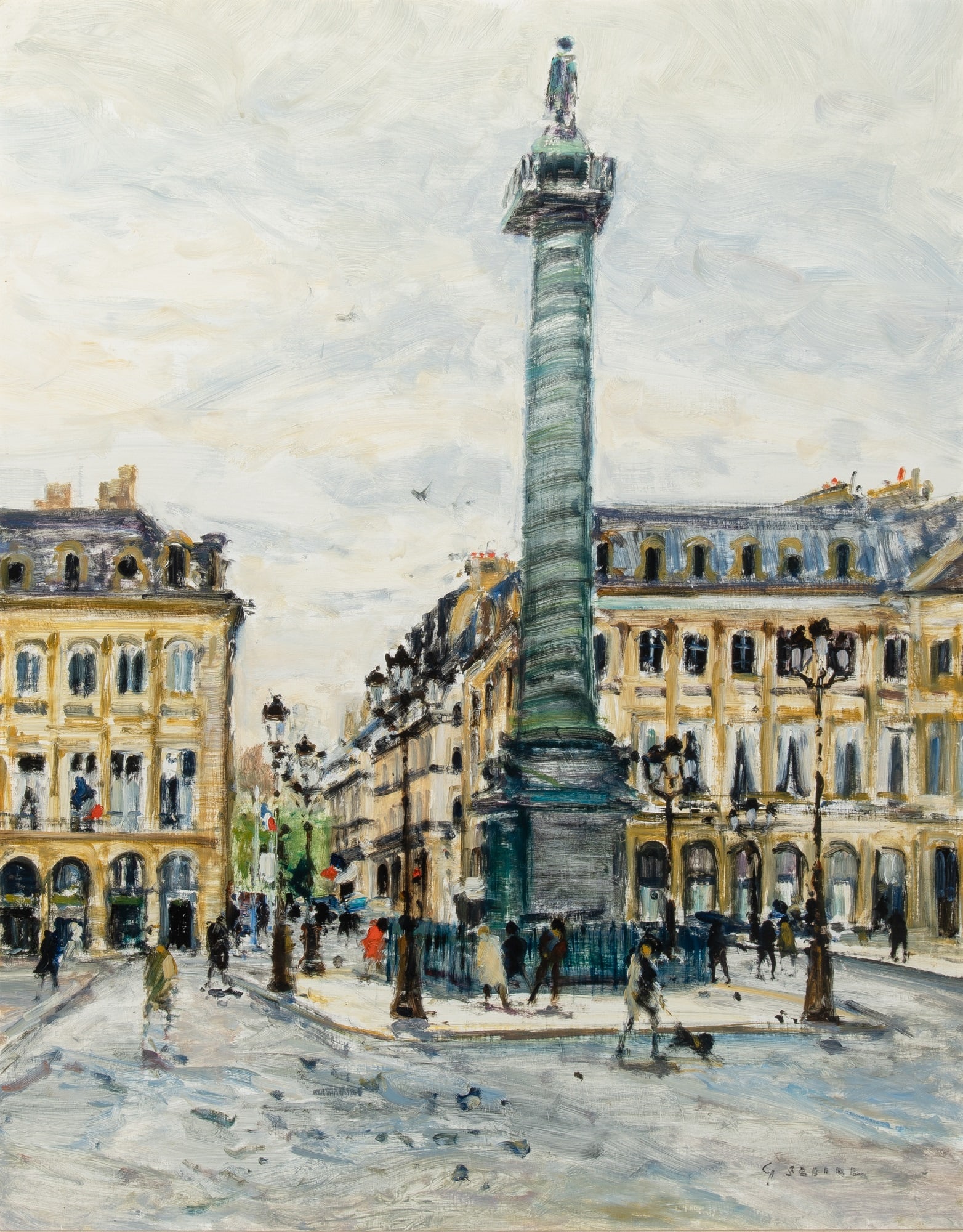 Gaston Sebire: French 1920-2001 La Colonne Vendôme Signed G. Sabire (lr) Oil on canvas 36 5/8 x 28 7/8 inches (93 x 73.3 cm) Provenance: Wally Findlay Galleries, Chicago (Framed 44 x 36 1/2 inches)