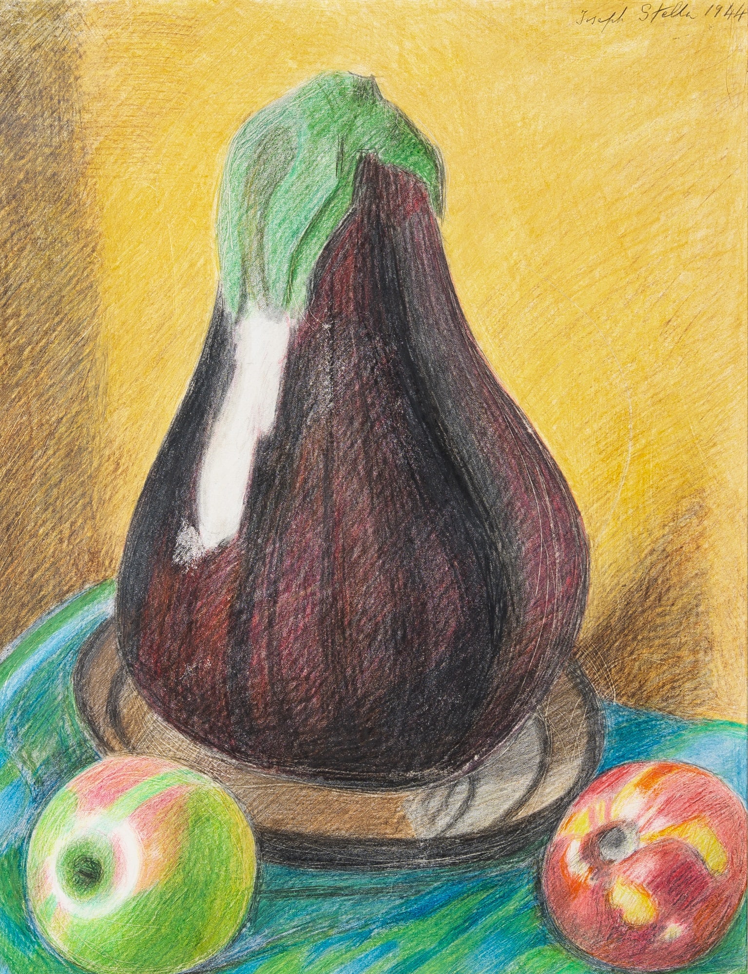 Joseph Stella: Italian/American, 1877-1946 Eggplant, 1944 Signed Joseph Stella and dated 1944 (ur) Crayon and silverpoint on paper 21 x 16 7/8 inches (53.3 x 42.9 cm) Provenance: Irma Rudin, New York Thence by