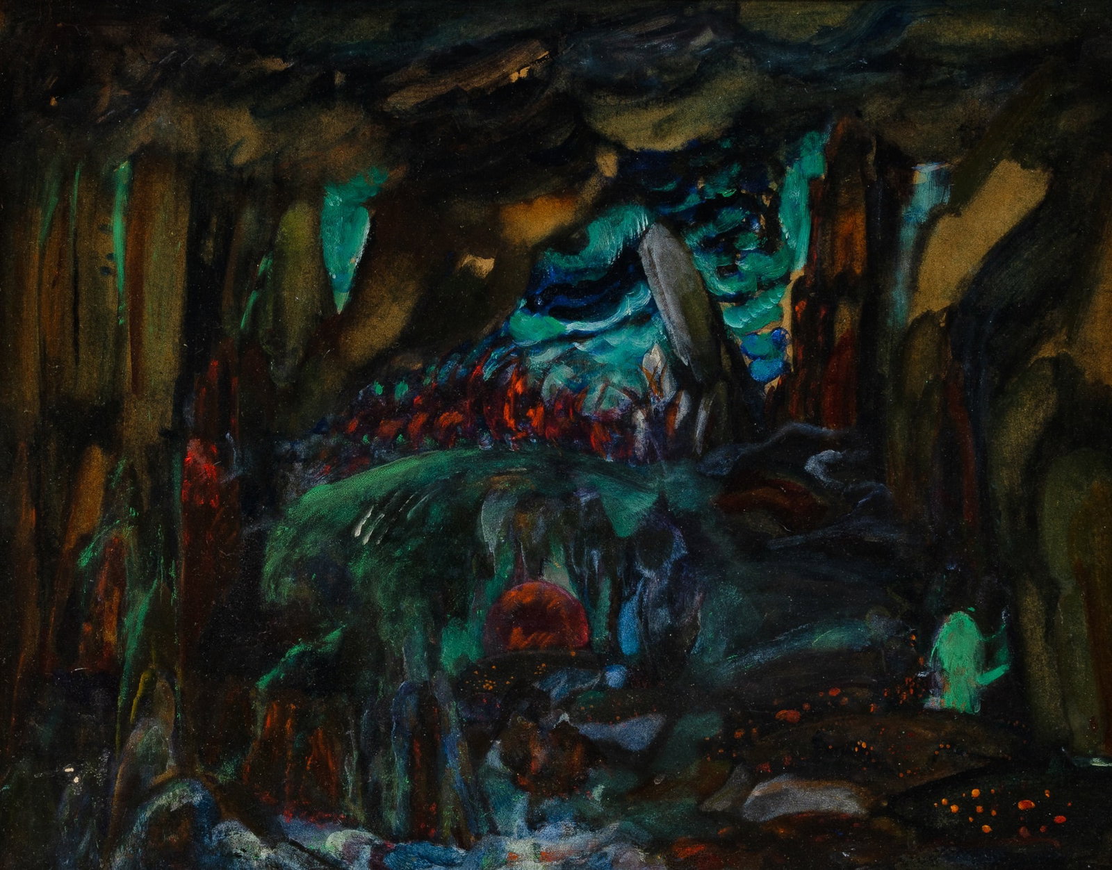 Boris Israelevich Anisfeld: Russian, 1879-1973 Set Design for Mefistofele Tempera and oil on board 24 x 30 inches (61 x 76.2 cm) Literature: Dr. Eckart Lingenauber and Dr. Olga Sugrobova-Roth, Boris Anisfeld Catalogue
