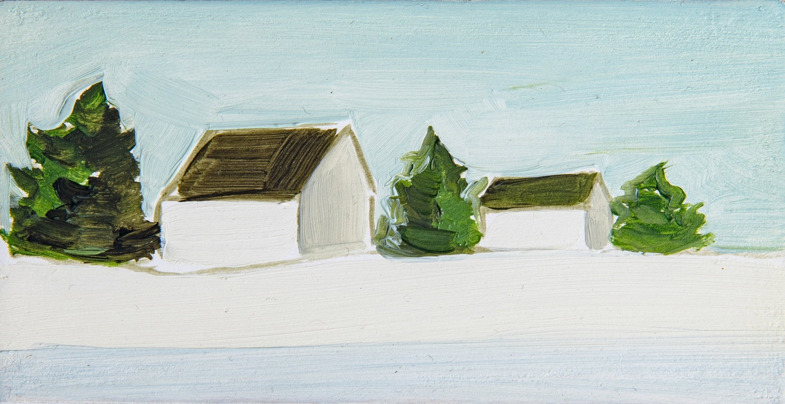 Maureen Gallace: American, b. 1960 Untitled, 2001 Signed and dated 2001 Maureen Gallace on the verso Oil on panel 2 1/8 x 4 inches (5.4 x 10.2cm) Unframed