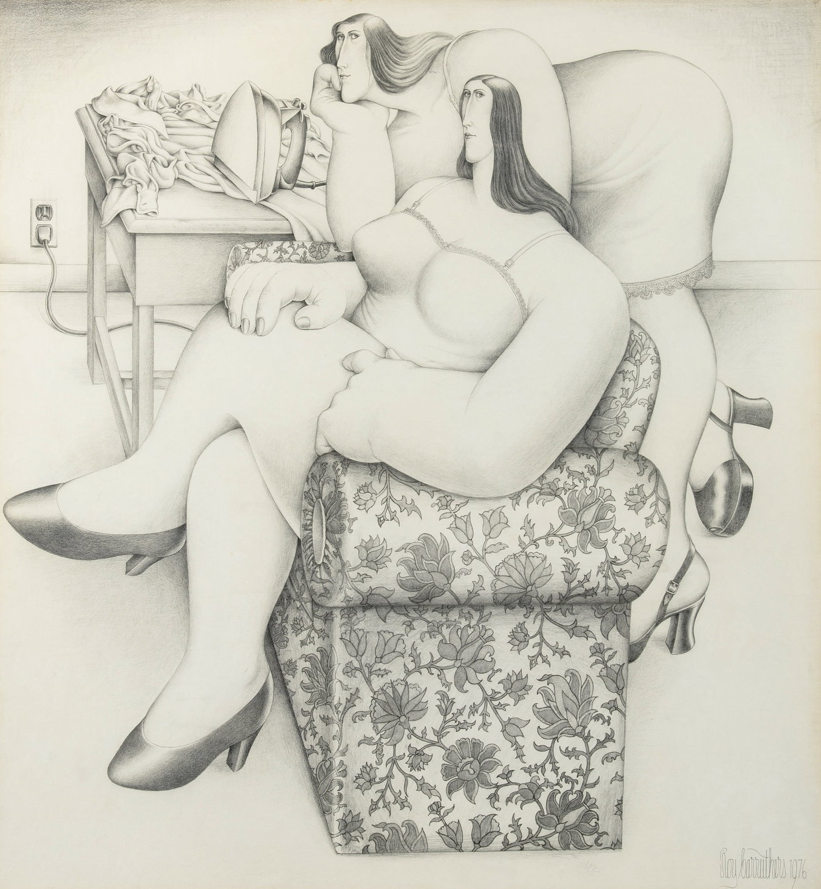Roy Carruthers: South African, 1938-2013 New York, Saturday Night (Study), 1976 Signed and dated Roy Carruthers 1976 (lr) Pencil on paper 29 1/4 x 27 1/4 inches (74.3 x 69.2 cm) Provenance: Harriet Griffin Gallery,
