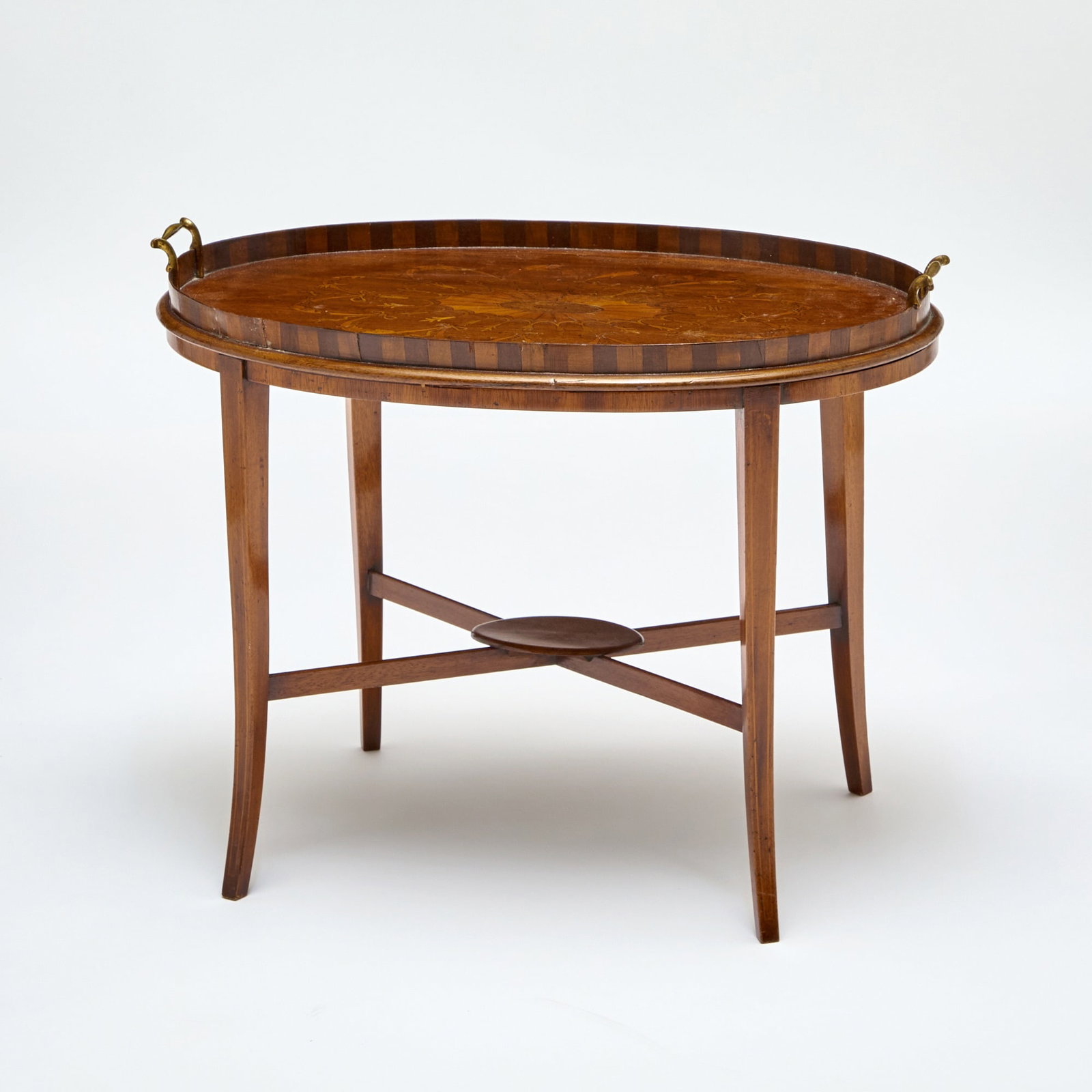 George III Style Inlaid Mahogany Tray Table (1 of 4)