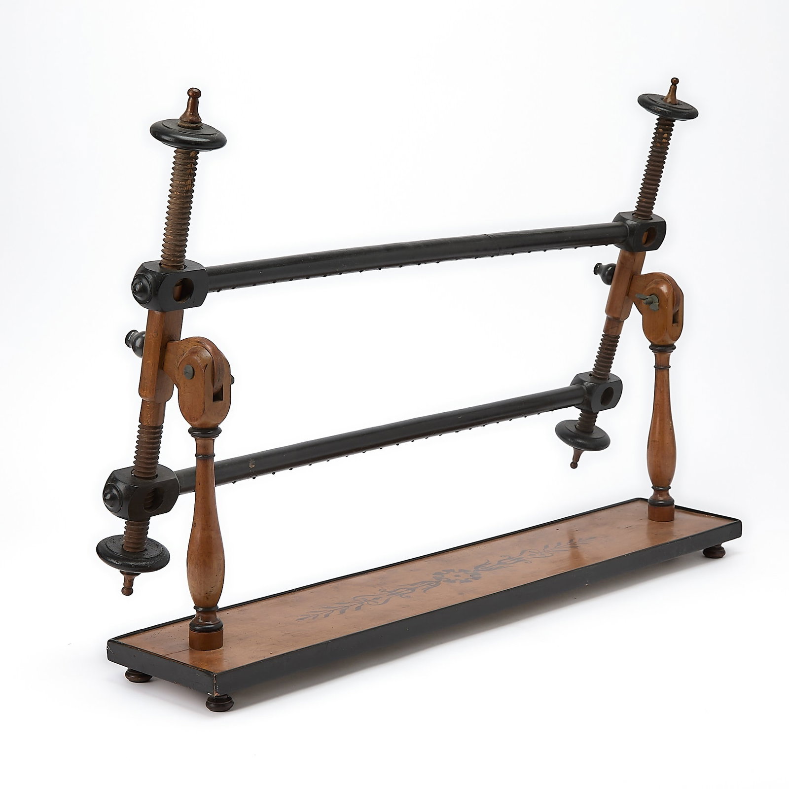 Charles X Style Maple Inlaid Table Loom: height 18 inches, width 29 inches, depth 5 inches