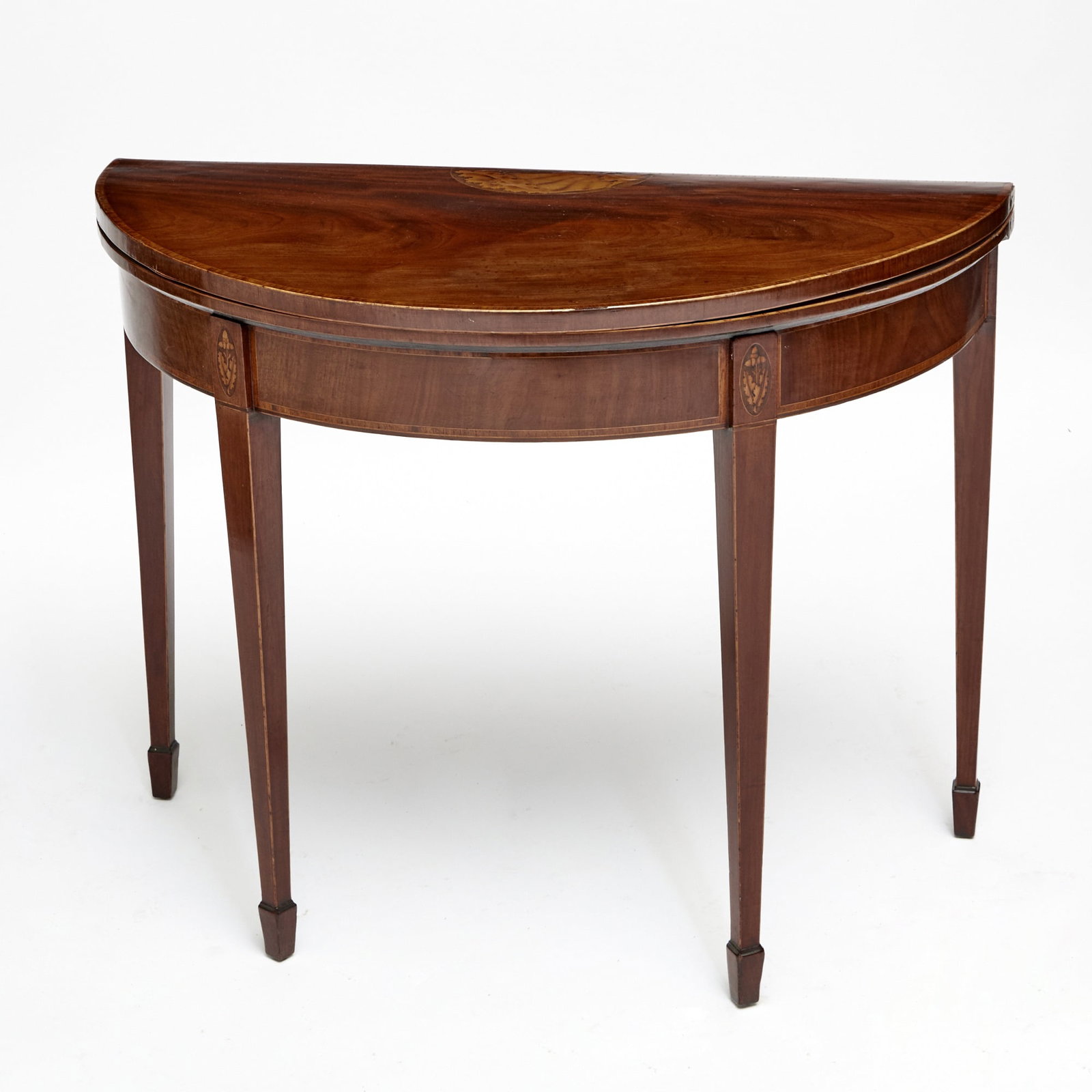 Federal Inlaid Mahogany Demilune Games Table (1 of 6)