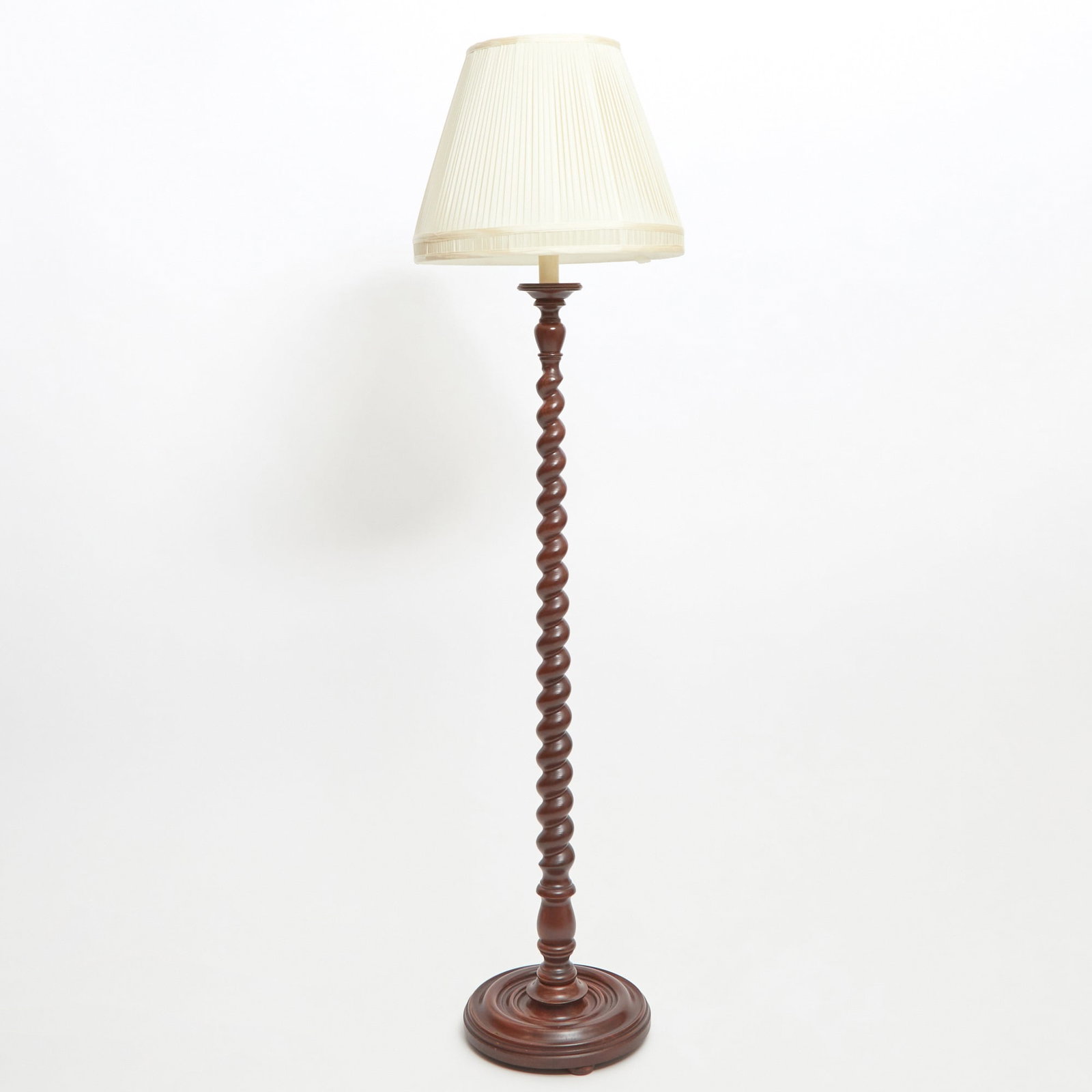 Spiral-Turned Wood Floor Lamp (1 of 3)