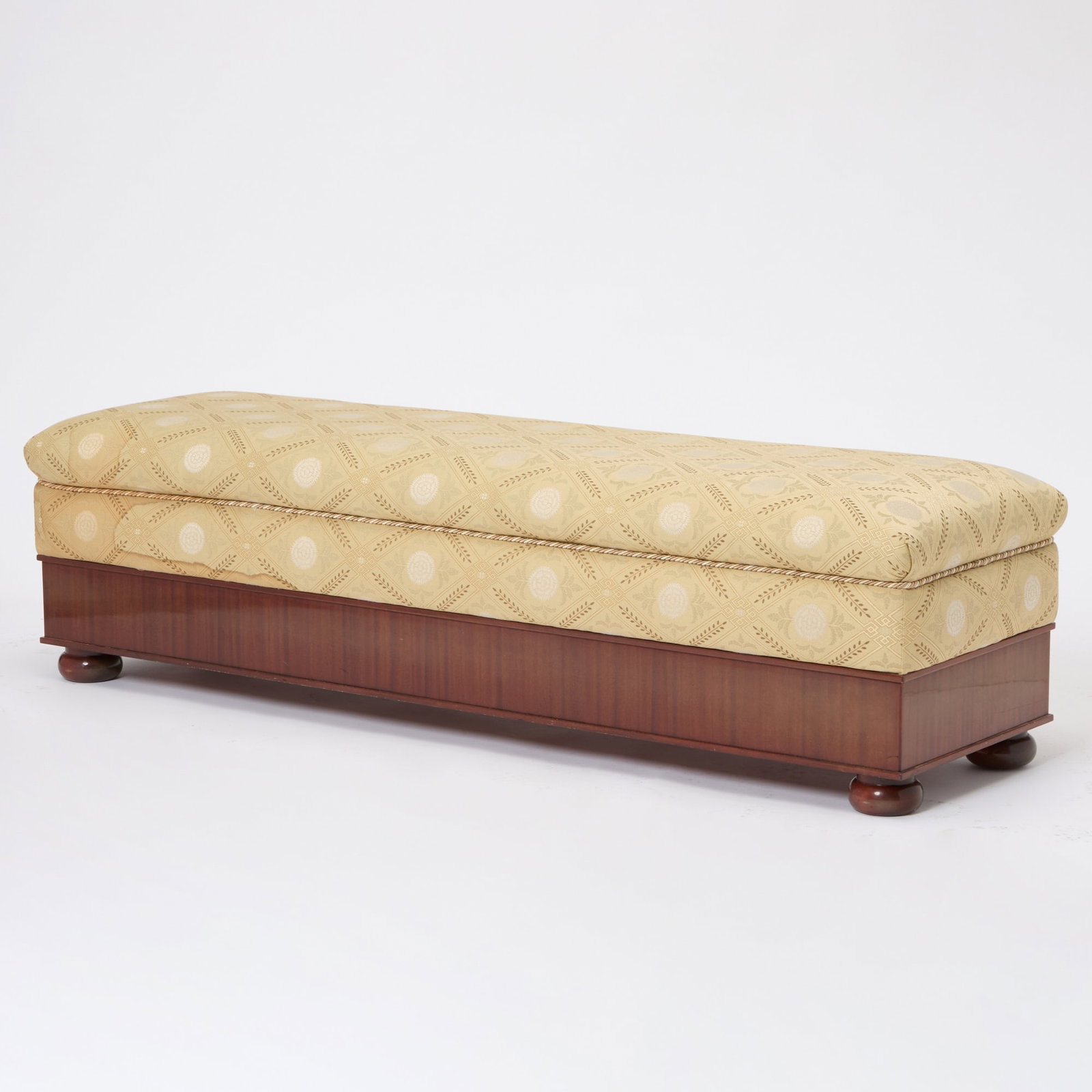 Regency Style Upholstered Mahogany Bench (1 of 4)