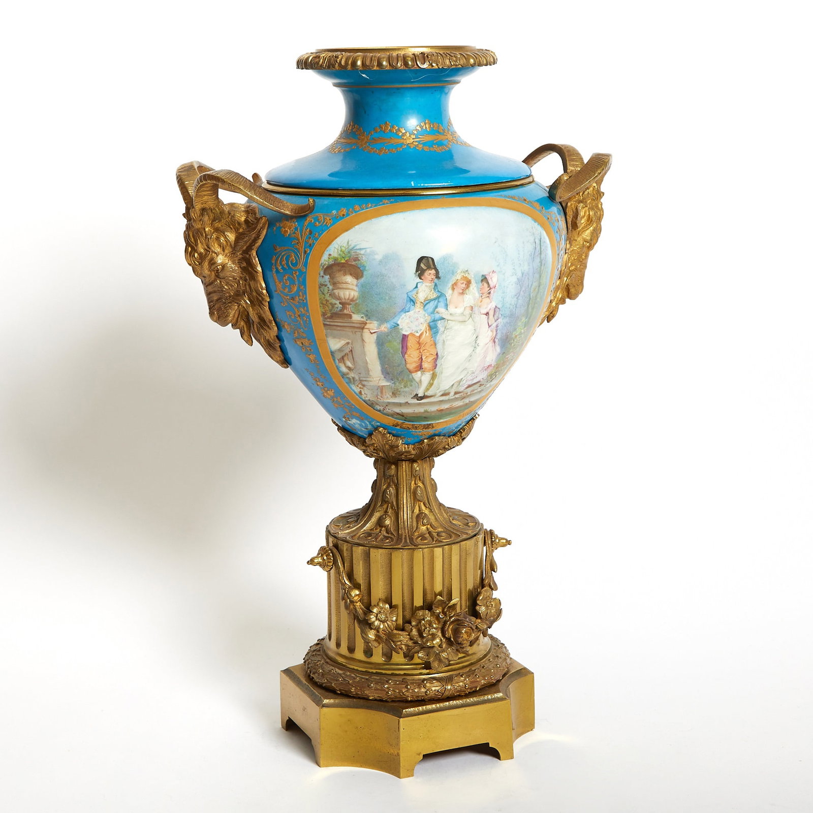 Louis XVI Style Gilt-Bronze-Mounted Sevres Style Porcelain Urn (1 of 6)