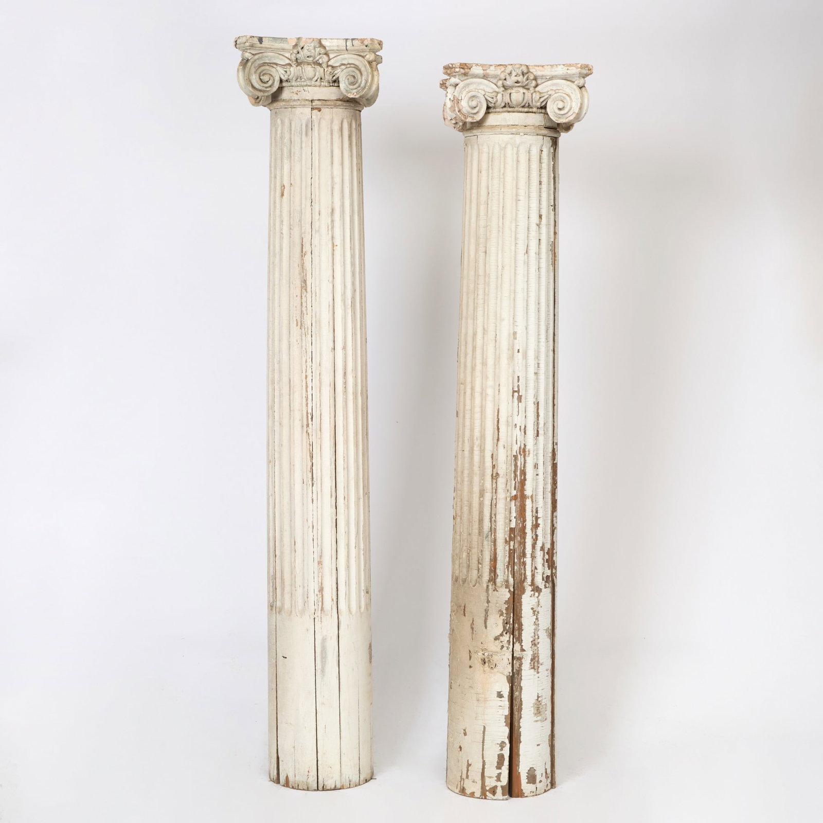 Pair of Painted Wood and Plaster Corinthian Columns (1 of 4)