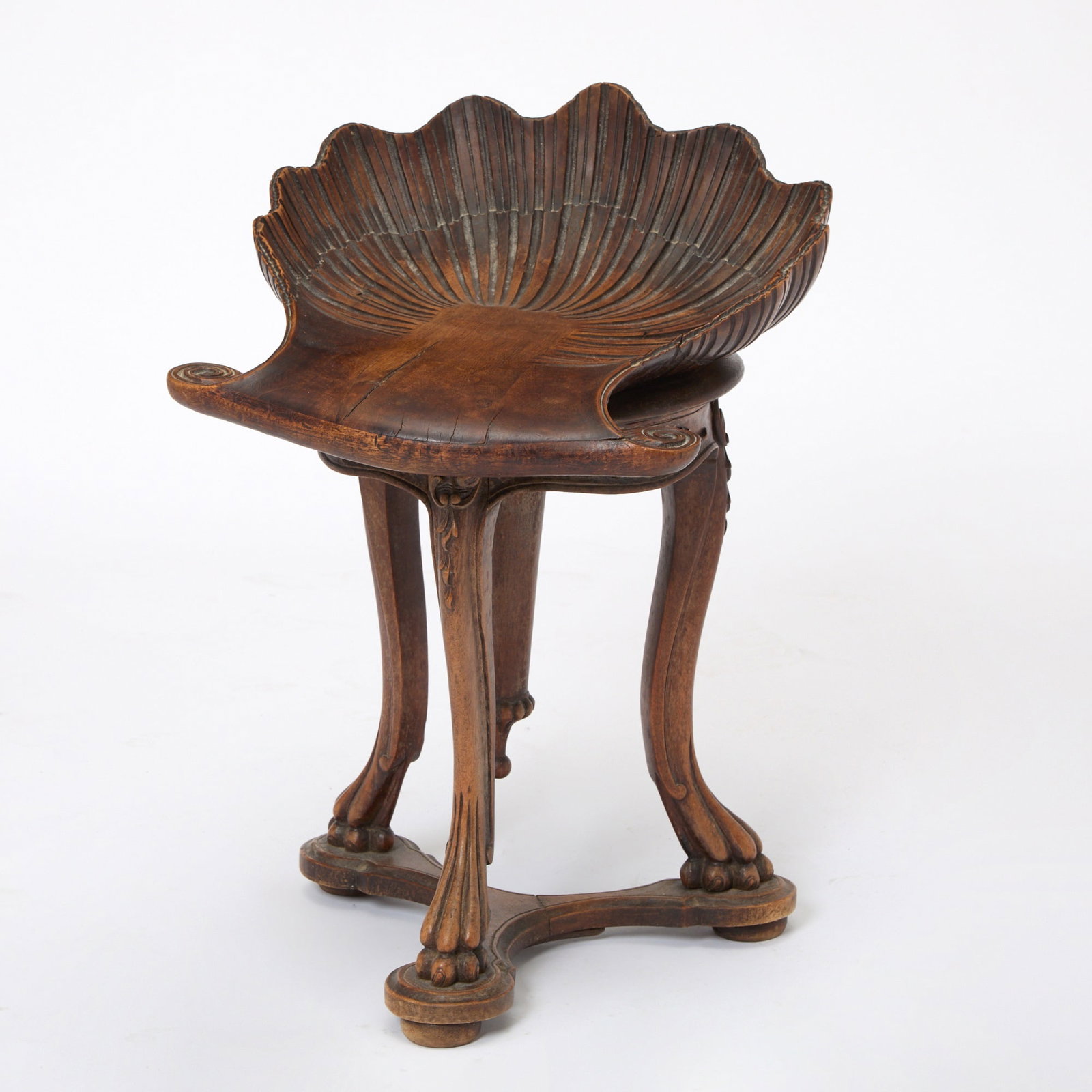 Venetian Style Mahogany Grotto Stool (1 of 3)